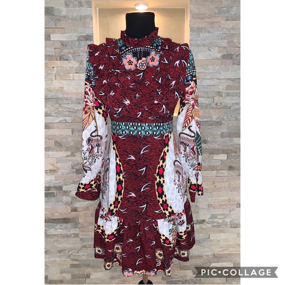 Long sleeve floral print dress - Picture 1 of 4